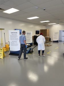 Job candidate participating in simulation activity